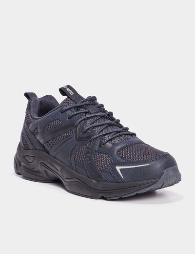 Baskets running à lacets noir homme