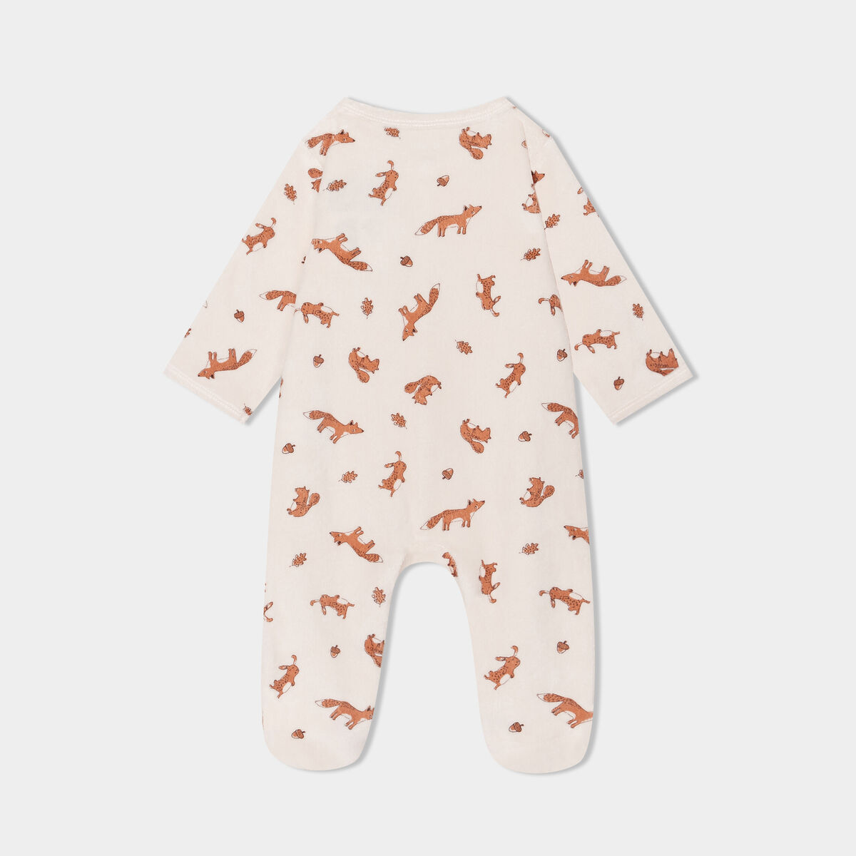 Pyjama dors-bien en velours ecru bébé