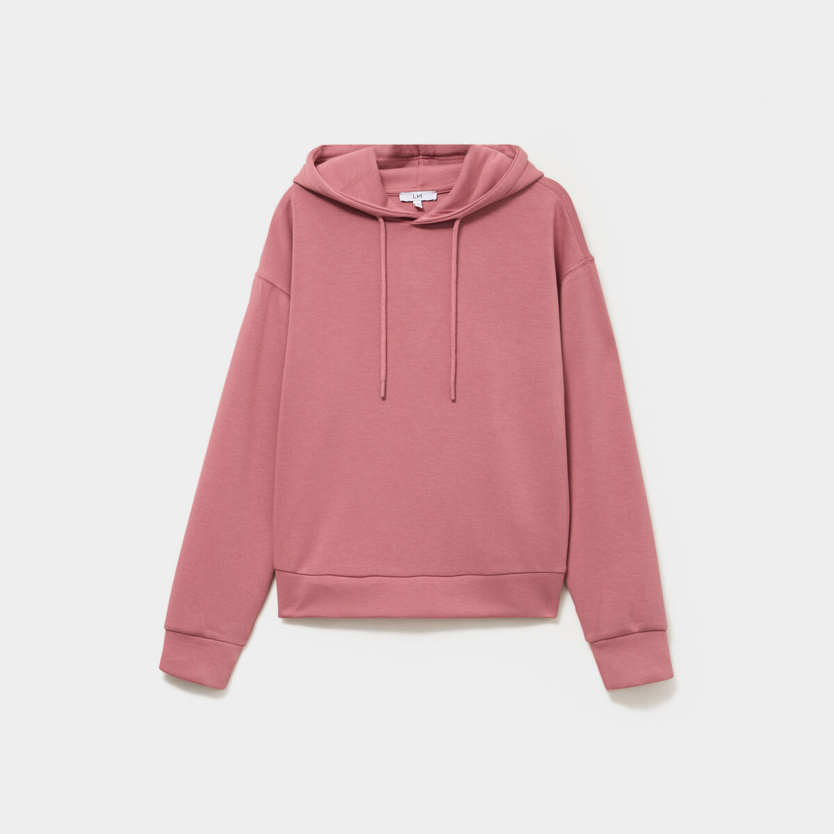 Sweat hoodie manches longues &agrave; capuche vieux rose femme