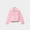 Veste boutonn&eacute;e coton rose fille