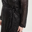 Robe à sequins portefeuille noir femme grande taille