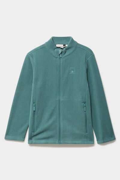Veste polaire zipp&eacute; col montant vert fonc&eacute; gar&ccedil;on