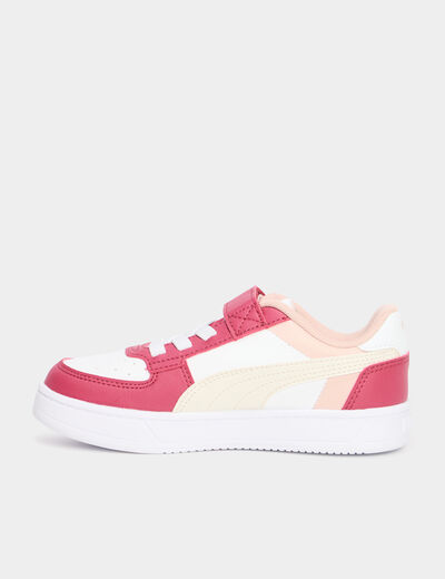 Tennis basses à scratchs Puma vieux rose fille