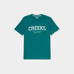 T-shirt col rond manches courtes coton vert &eacute;meraude homme