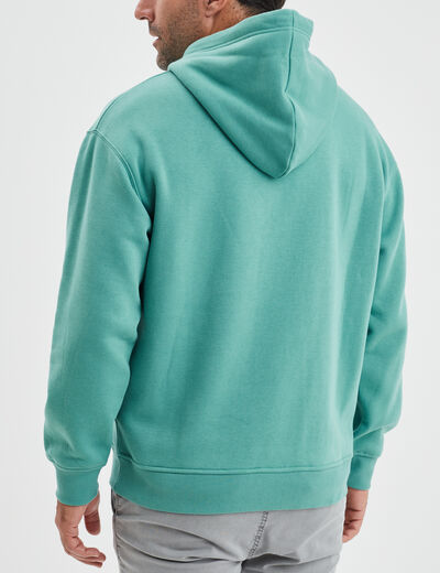 Sweat à capuche hoodie Liberto bleu turquoise homme