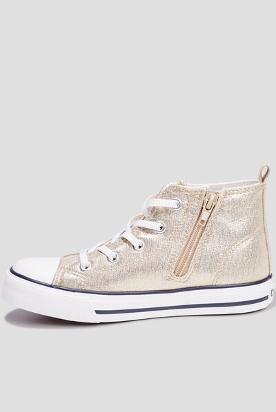Tennis montantes en toile Creeks jaune or fille