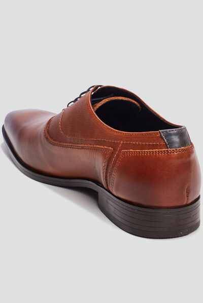 Derbies à lacets en cuir marron homme