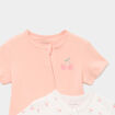 Lot 2 combishorts coton manches courtes ecru b&eacute;b&eacute;