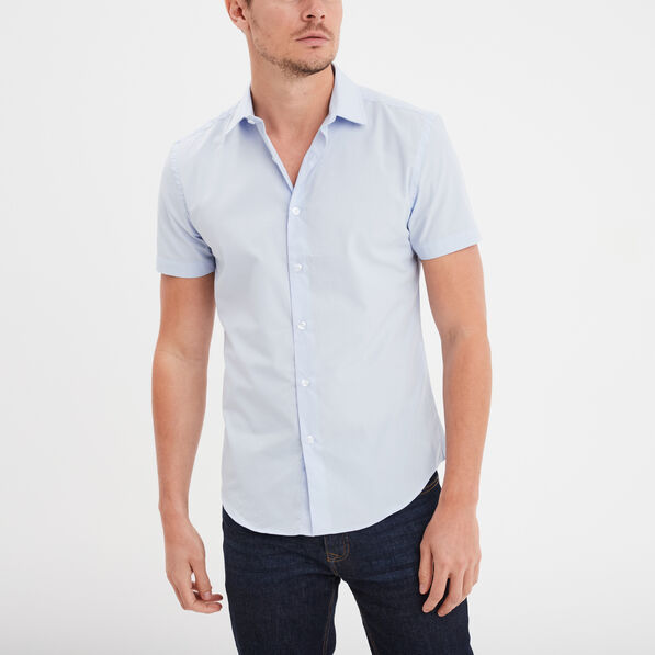 chemise droite manches courtes bleu ciel homme Chemise droite manches courtes bleu ciel homme