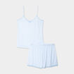 Ensemble pyjama short c&ocirc;tel&eacute; 2 pi&egrave;ces blanc femme