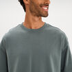T-shirt col rond droit relax fit vert kaki homme