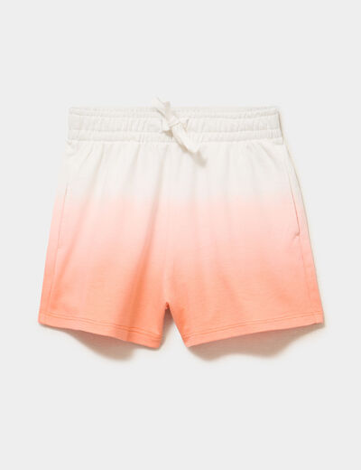 Short molletonn&eacute; taille &eacute;lastiqu&eacute;e orange fille