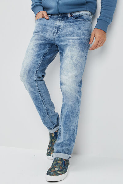 Jeans slim 5 poches denim triple stone homme