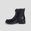 Bottines zippées en cuir noir fille