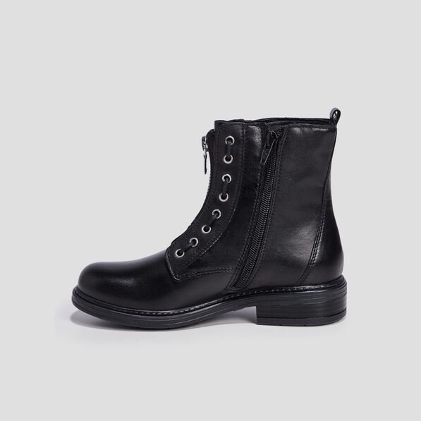 bottines zippees en cuir noir fille Bottines zippées en cuir noir fille