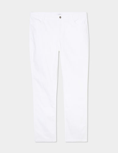 Pantalon straight taille haute Modavista blanc femme grande taille