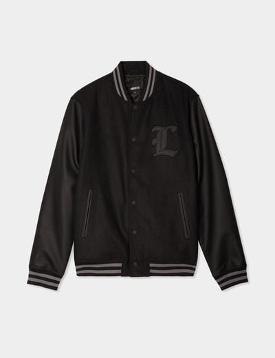 Veste teddy manches longues Liberto noir homme