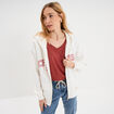 Sweat zipp&eacute; &agrave; capuche blanc femme