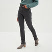 Jeans slim taille haute denim noir femme