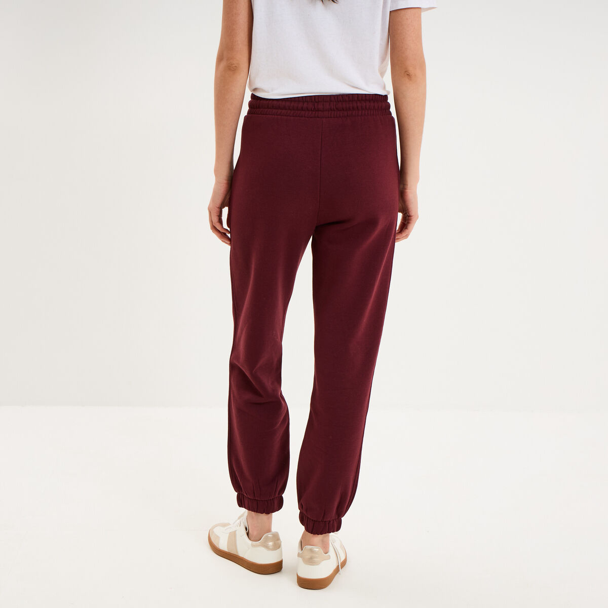 Pantalon de jogging molletonn&eacute; violet fonc&eacute; femme