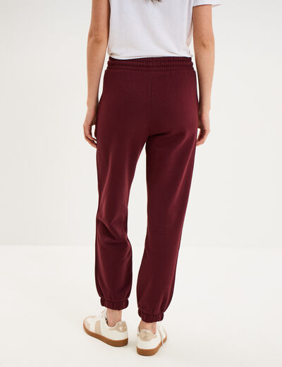 Pantalon de jogging molletonn&eacute; violet fonc&eacute; femme