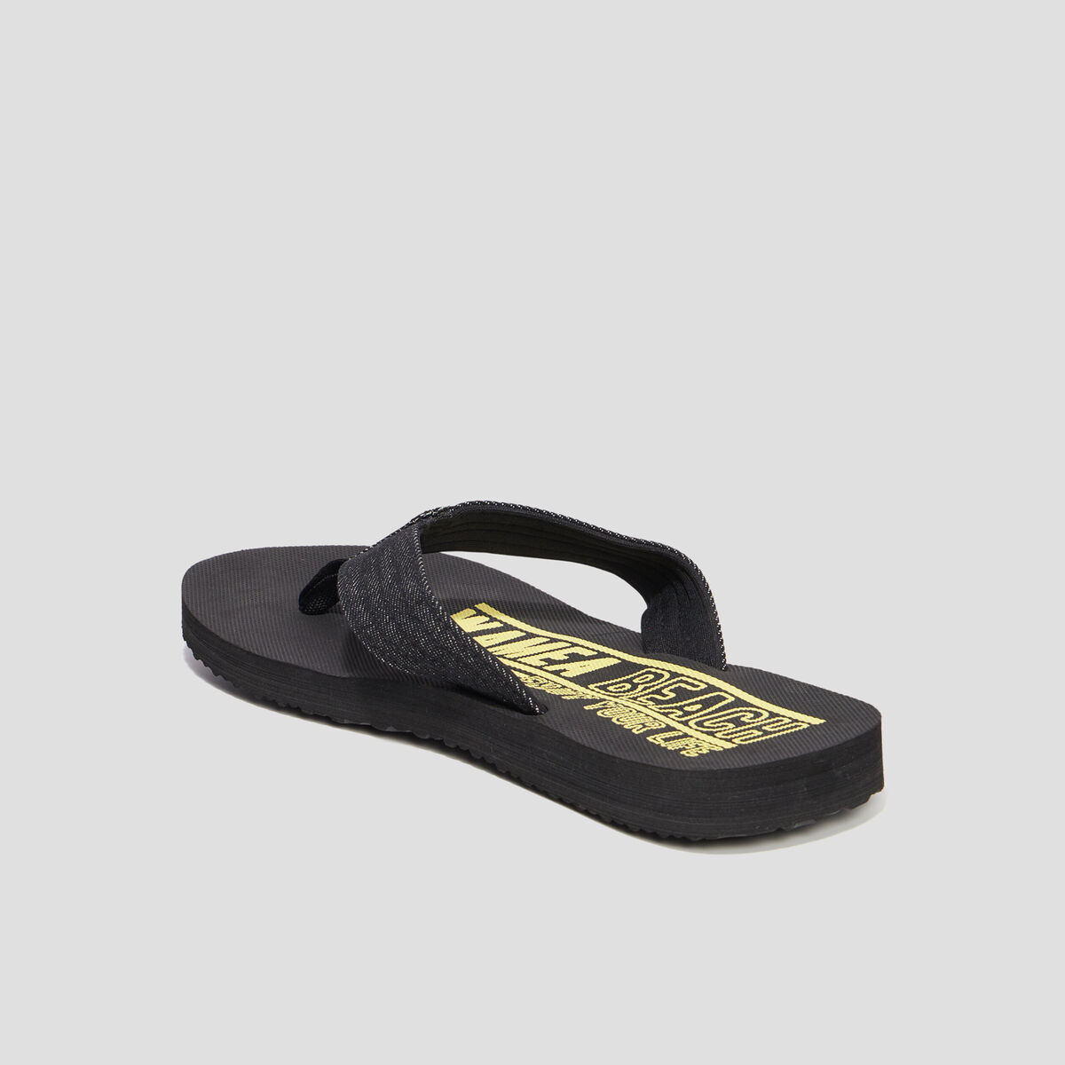 Tongs brides en jean jaune homme