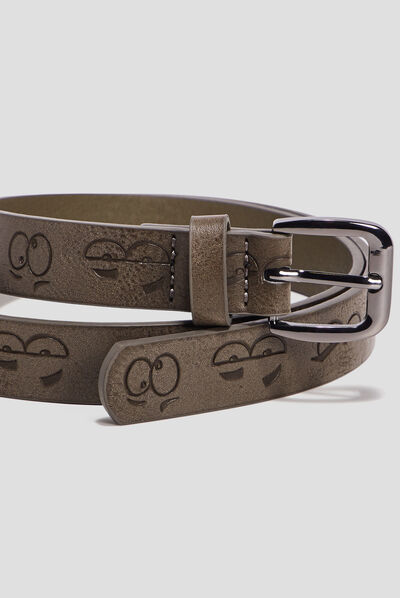Ceinture embossée gris garçon