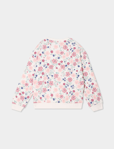 Sweat col rond manches longues beige fille