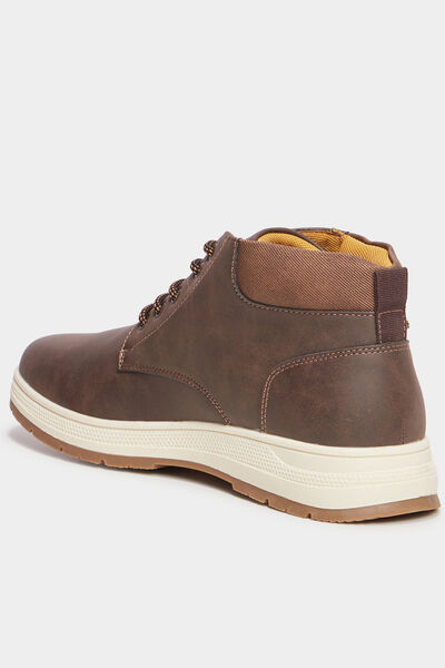 Baskets montantes &agrave; lacets marron homme