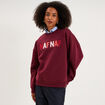 Sweat col rond logo oversize bordeaux femme
