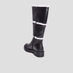 Bottes bandes fausse laine mouton noir femme