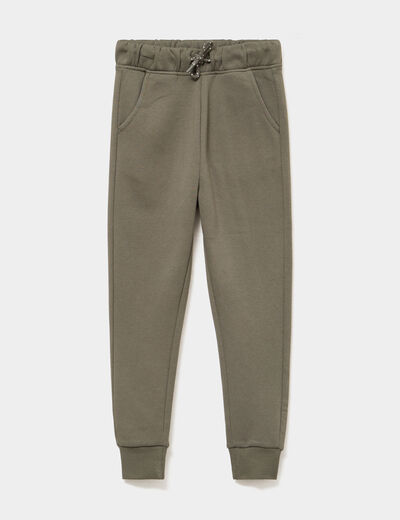 Pantalon jogging regular 2 poches vert kaki gar&ccedil;on