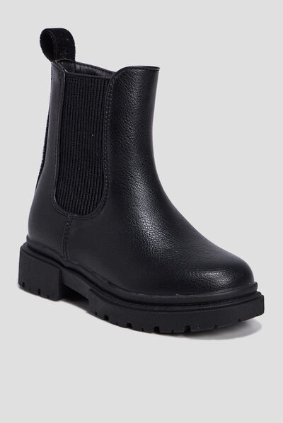 Bottines chelsea crantées noir fille