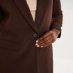 Blazer ajust&eacute; mi-long 1 bouton marron fonc&eacute; femme