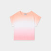 T-shirt col rond manches courtes coton multicolore fille