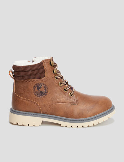 Bottines fourrées marron garçon