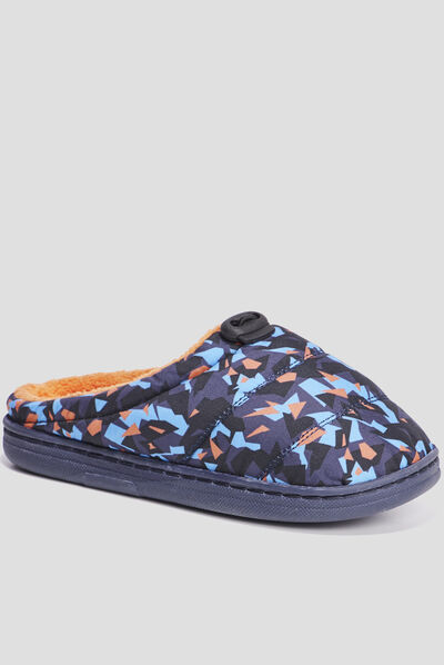 Chaussons mules matelassés camouflage multicolore garçon