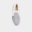 Chaussons avec col &agrave; fourrure gris femme