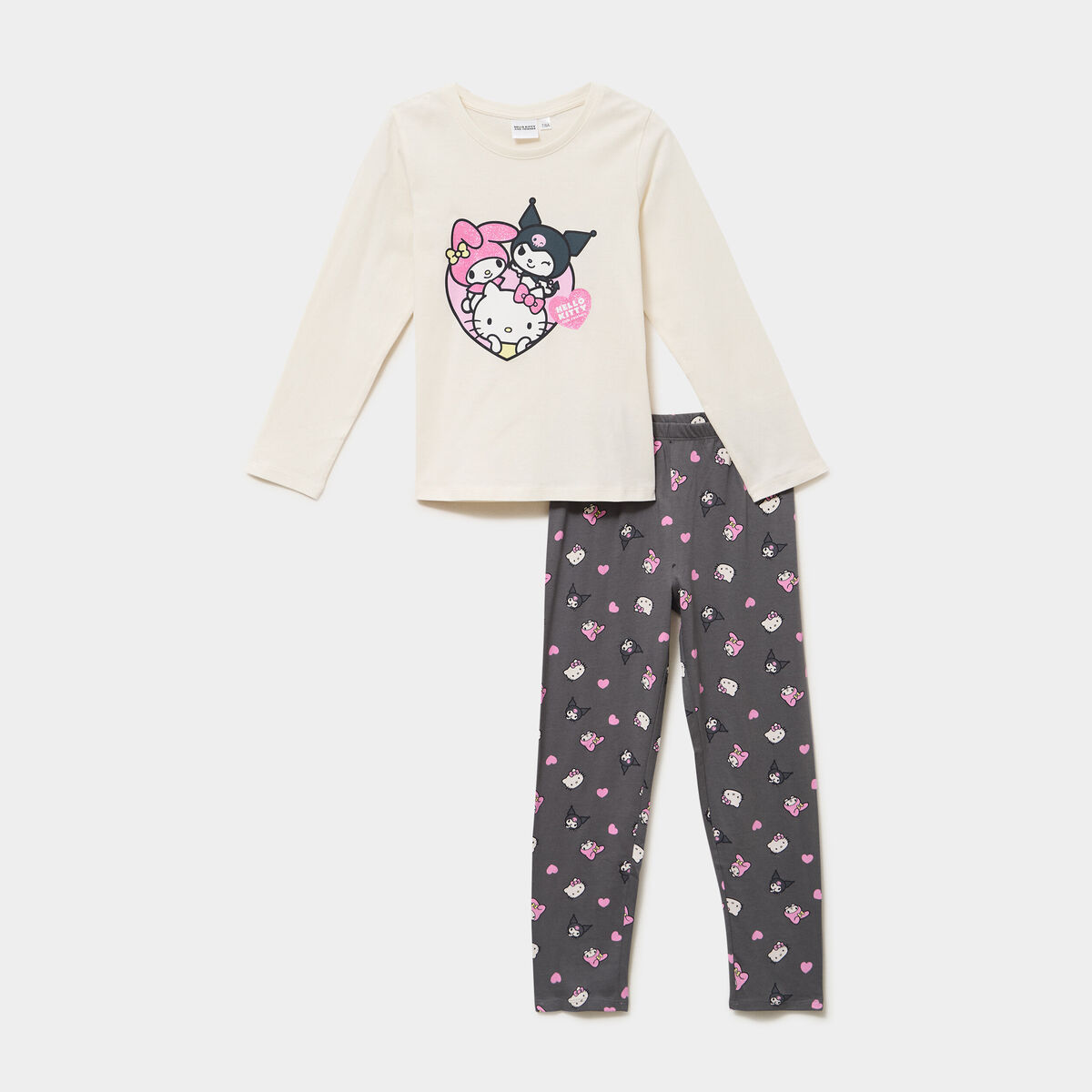 Ensemble pyjama pantalon Hello Kitty blanc fille