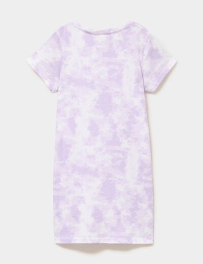 Chemise de nuit mi-longue coton Stitch parme fille