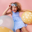 Robe patineuse sans manches coton bleu pastel fille