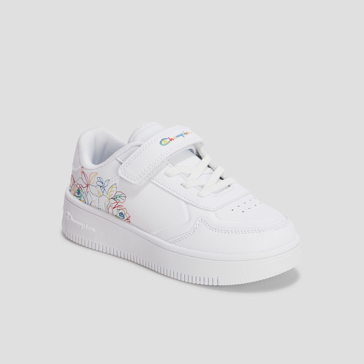 Tennis scratchs Champion Flower blanc fille