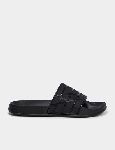 Mules &agrave; bride large bout rond noir homme