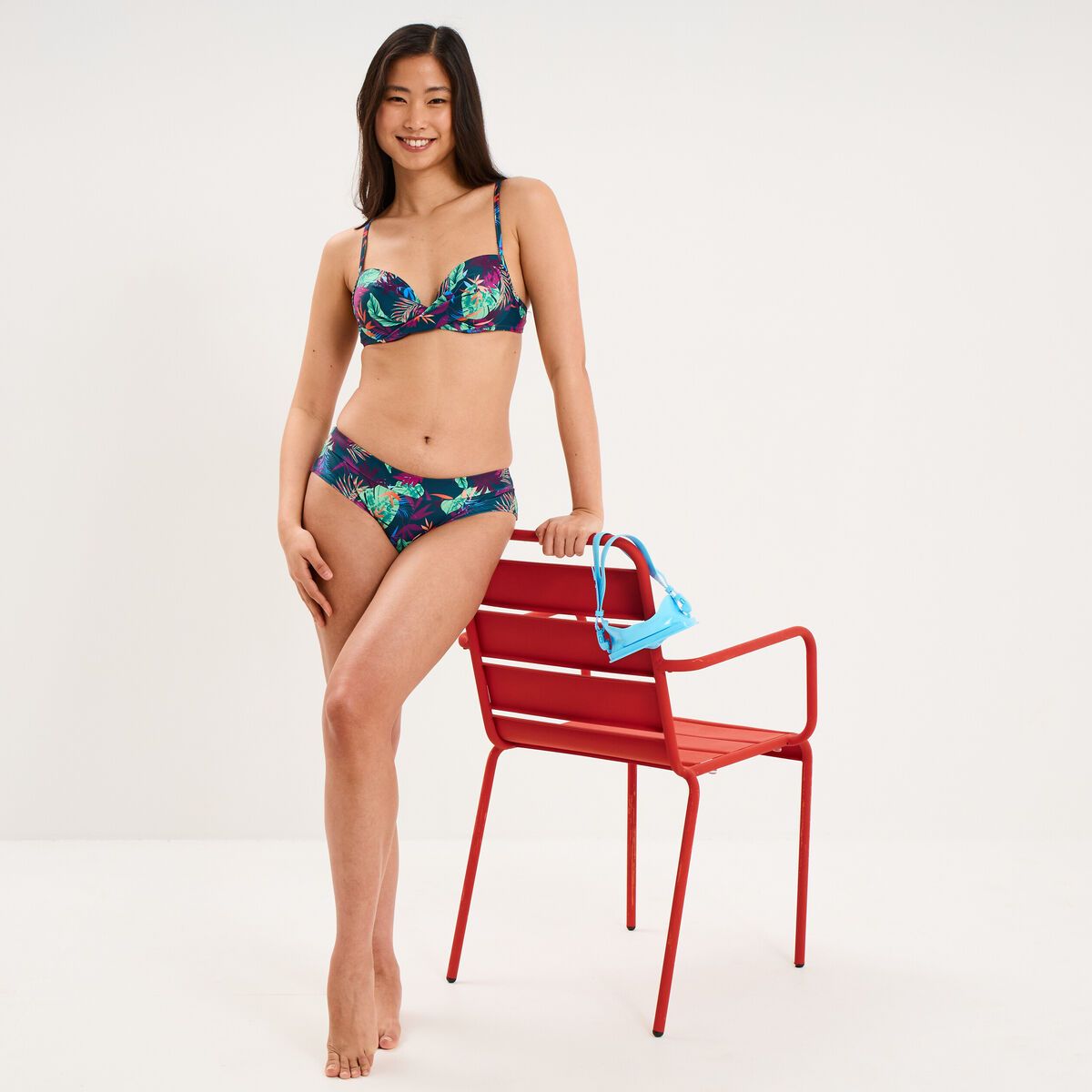 Bas de maillot de bain shorty bleu p&eacute;trole femme