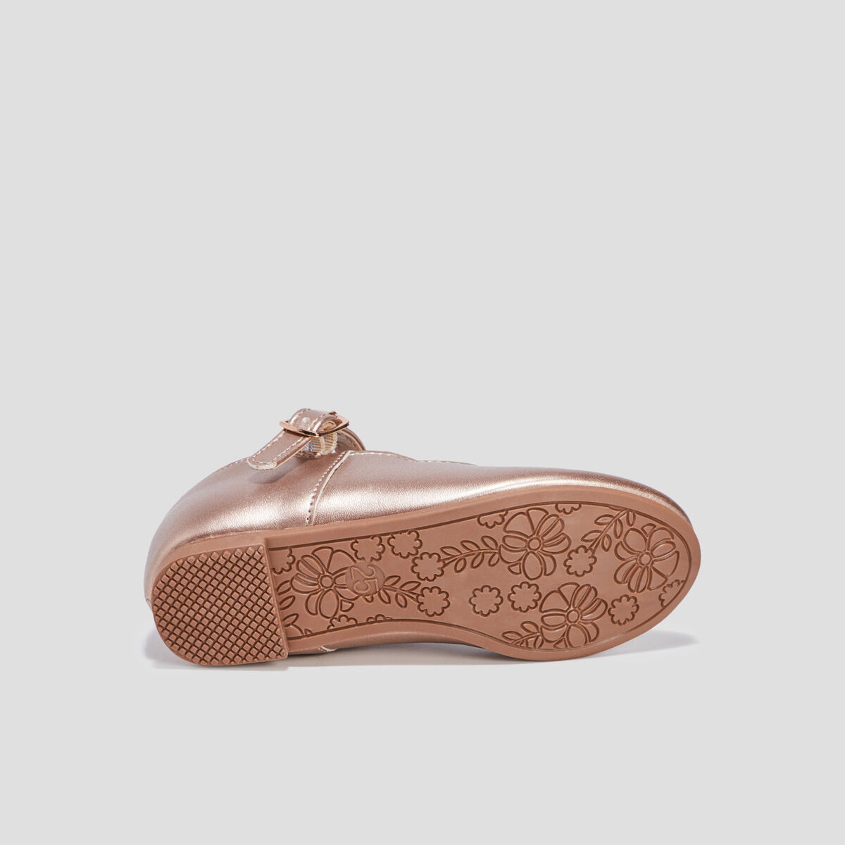 Babies métallisées rose champagne fille