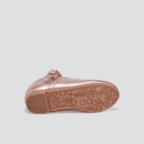 Babies métallisées rose champagne fille
