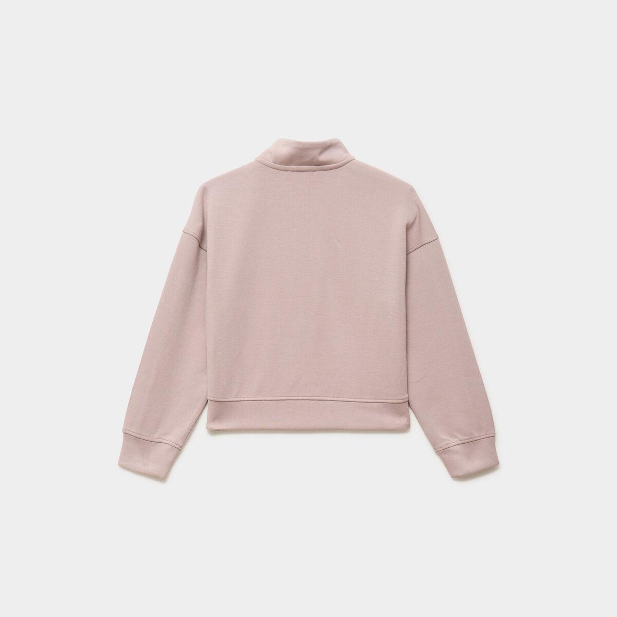 Sweat col camionneur zipp&eacute; marron clair fille