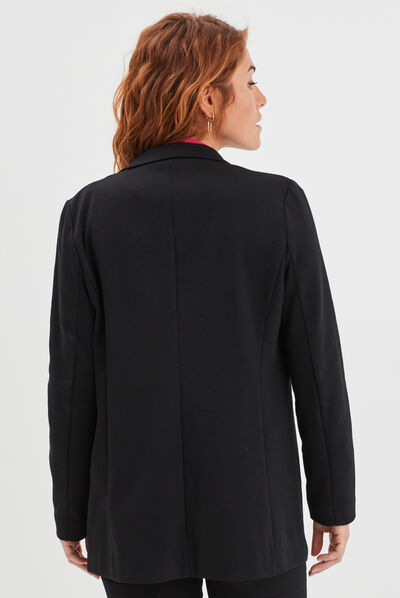 Veste blazer droite noir femme