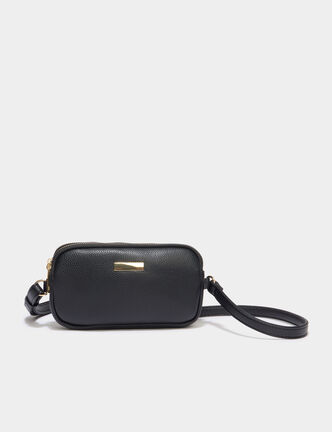Sac bandouli&egrave;re 2 compartiments noir femme