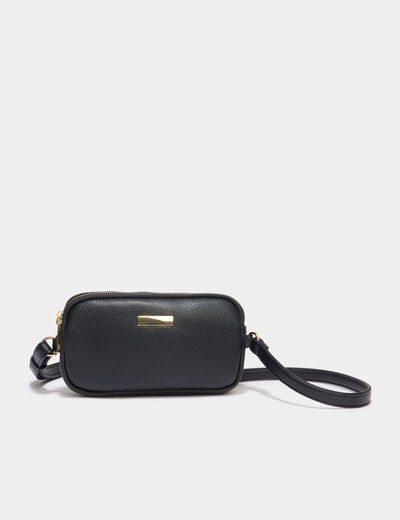Sac bandouli&egrave;re 2 compartiments noir femme